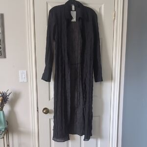 Black Sheer Longline Duster / Dress